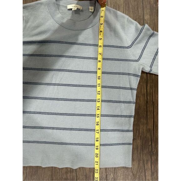 Vince Merino Wool Blend Striped Crewneck Long Sleeve Pullover Sweater Blue Small - Picture 10 of 13